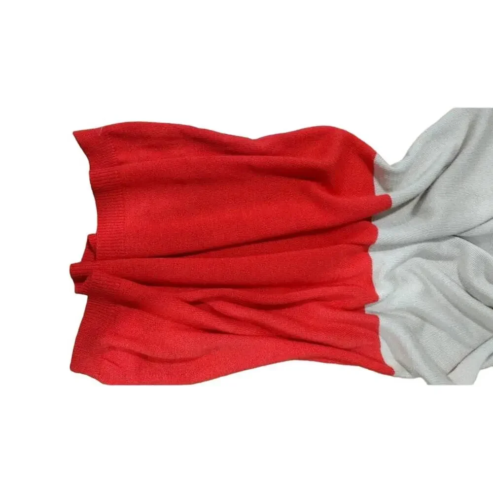Anne Taylor Wide Knitted Scarf Beige and Orange‎ NWT